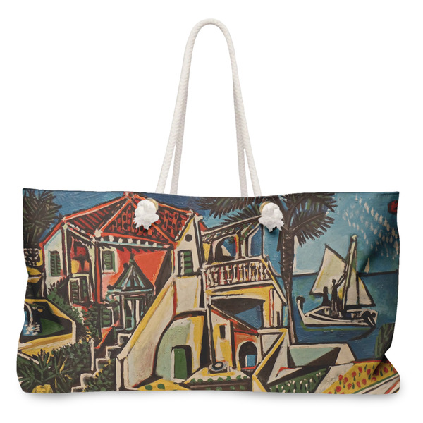 Custom Mediterranean Landscape by Pablo Picasso Large Tote Bag with Rope Handles
