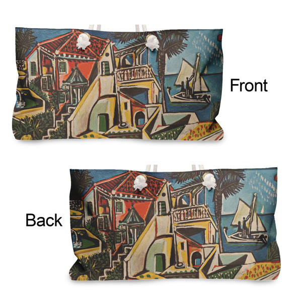 Mediterranean Landscape by Pablo Picasso Large Rope Tote - From & Back View