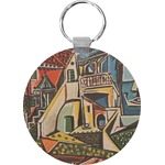 Mediterranean Landscape by Pablo Picasso Round Plastic Keychain