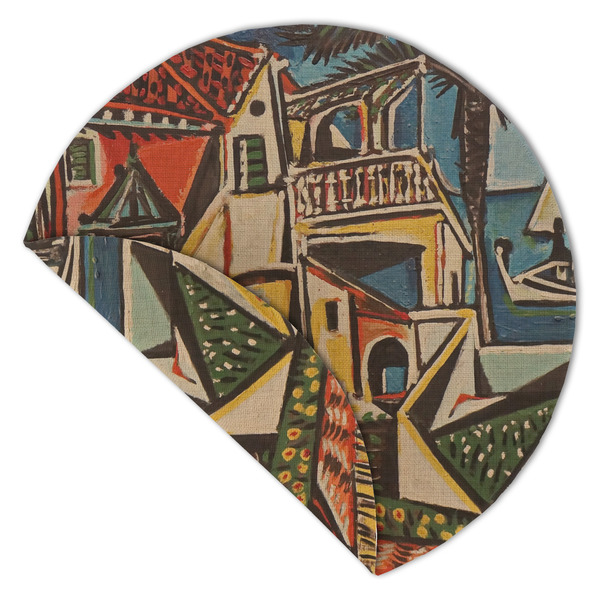 Mediterranean Landscape by Pablo Picasso Round Linen Placemats - Front (folded corner double sided)