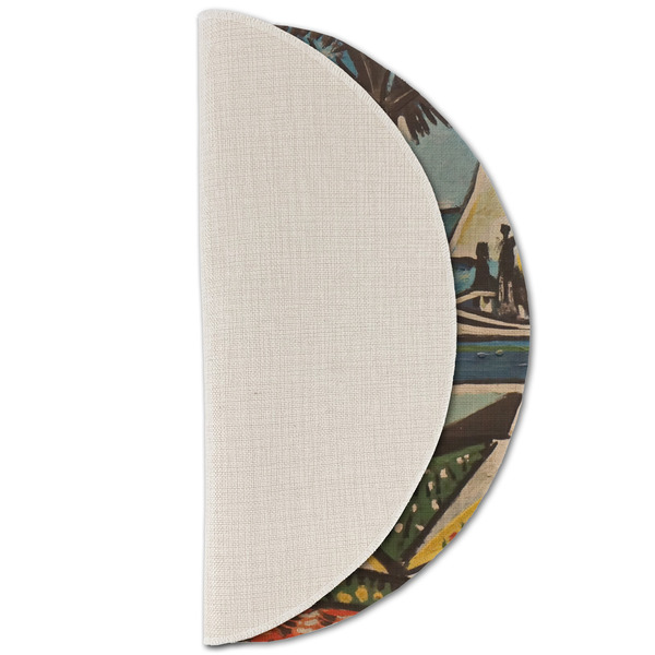 Mediterranean Landscape by Pablo Picasso Round Linen Placemats - HALF FOLDED (single sided)