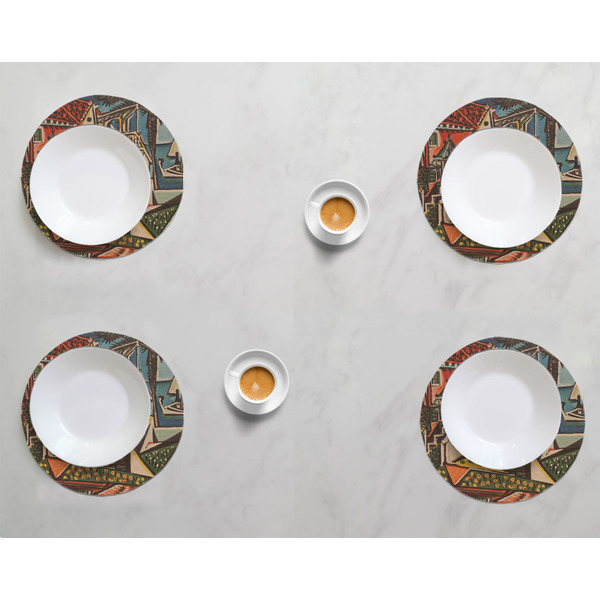Mediterranean Landscape by Pablo Picasso Round Linen Placemats - LIFESTYLE (set of 4)