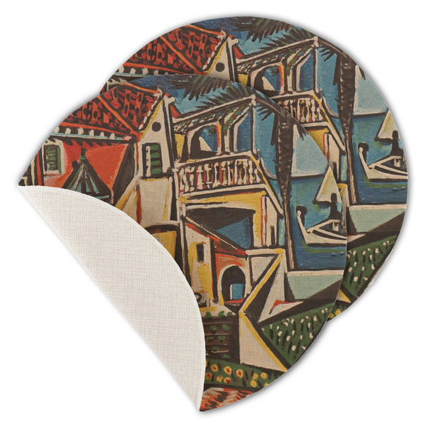Mediterranean Landscape by Pablo Picasso Round Linen Placemats - MAIN (Single Sided)