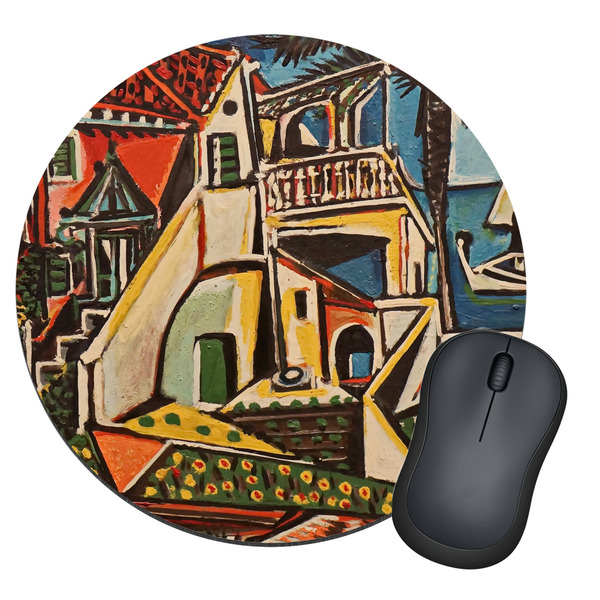 Custom Mediterranean Landscape by Pablo Picasso Round Mouse Pad