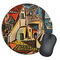 Mediterranean Landscape by Pablo Picasso Round Mouse Pad