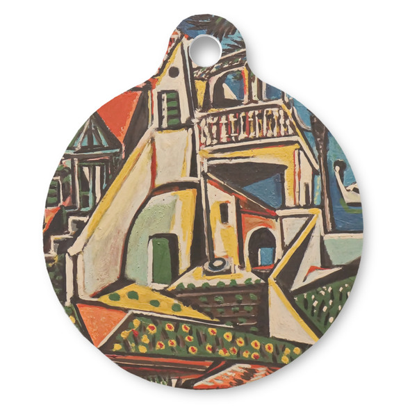 Custom Mediterranean Landscape by Pablo Picasso Round Pet ID Tag - Large