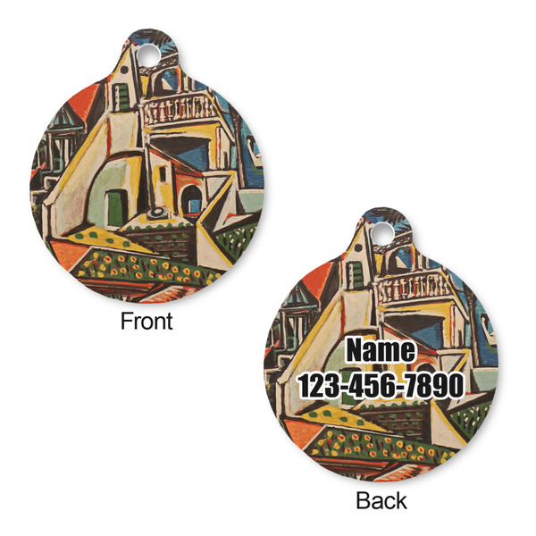 Mediterranean Landscape by Pablo Picasso Round Pet Tag - Front & Back