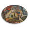 Mediterranean Landscape by Pablo Picasso Round Stone Trivet - Angle View