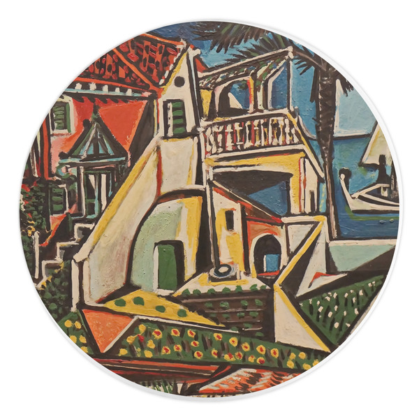 Custom Mediterranean Landscape by Pablo Picasso Round Stone Trivet