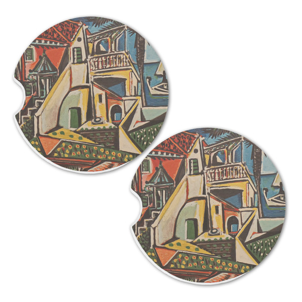 Mediterranean Landscape by Pablo Picasso Sandstone Car Coasters - Set of 2