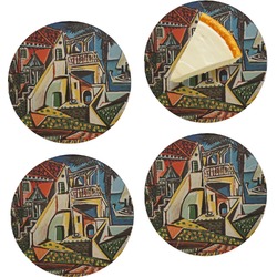 Mediterranean Landscape by Pablo Picasso Set of 4 Glass Appetizer / Dessert Plate 8"