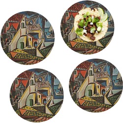 Mediterranean Landscape by Pablo Picasso Set of 4 Glass Lunch / Dinner Plate 10"