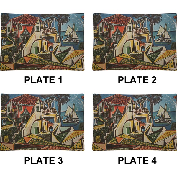 Mediterranean Landscape by Pablo Picasso Set of Rectangular Appetizer / Dessert Plates (Approval)