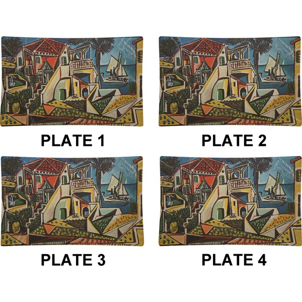 Mediterranean Landscape by Pablo Picasso Set of Rectangular Dinner Plates (Approval)