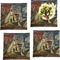 Mediterranean Landscape by Pablo Picasso Set of 4 Glass Square Lunch / Dinner Plate 9.5"