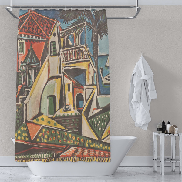 Mediterranean Landscape by Pablo Picasso Shower Curtain Lifestyle