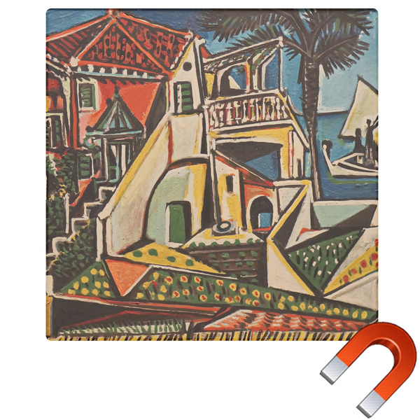 Custom Mediterranean Landscape by Pablo Picasso Square Car Magnet - 6"