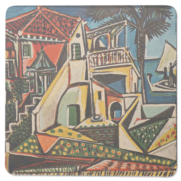 Custom Mediterranean Landscape by Pablo Picasso Square Rubber Backed Coaster