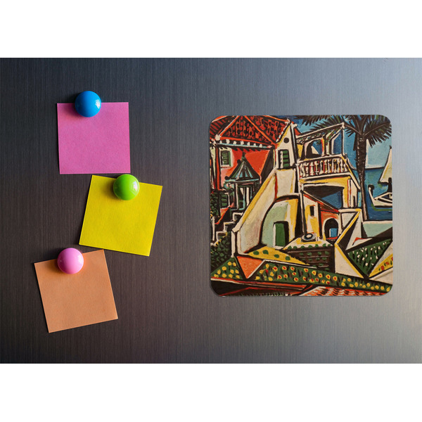 Mediterranean Landscape by Pablo Picasso Square Fridge Magnet - LIFESTYLE