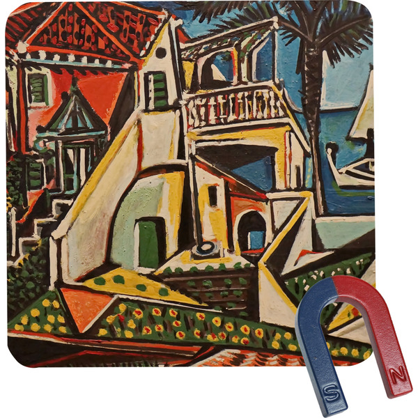Custom Mediterranean Landscape by Pablo Picasso Square Fridge Magnet