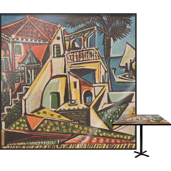 Custom Mediterranean Landscape by Pablo Picasso Square Table Top - 24"