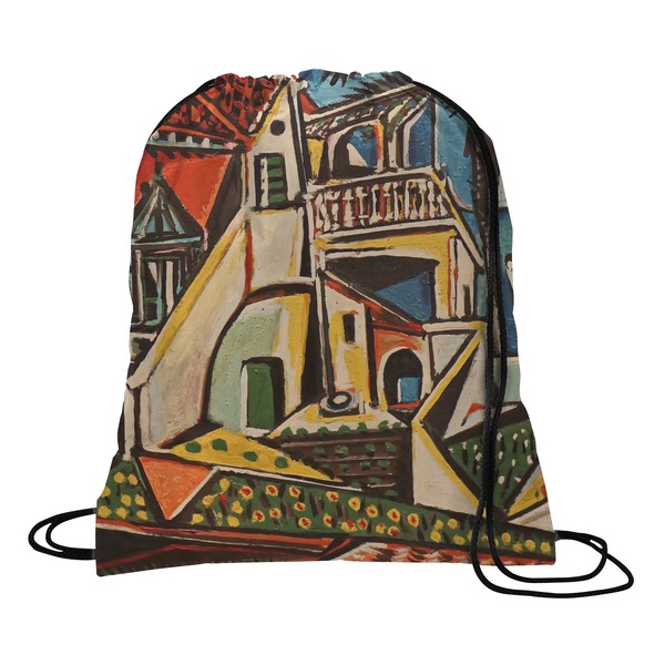Custom Mediterranean Landscape by Pablo Picasso Drawstring Backpack - Medium