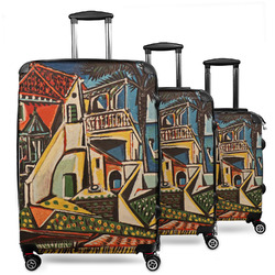 Mediterranean Landscape by Pablo Picasso 3 Piece Luggage Set - 20" Carry On, 24" Medium Checked, 28" Large Checked