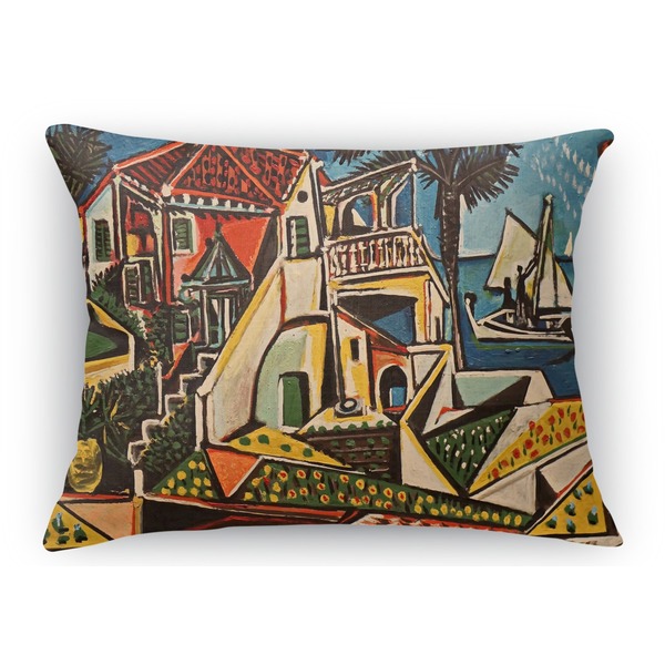 Custom Mediterranean Landscape by Pablo Picasso Rectangular Throw Pillow Case - 12"x18"