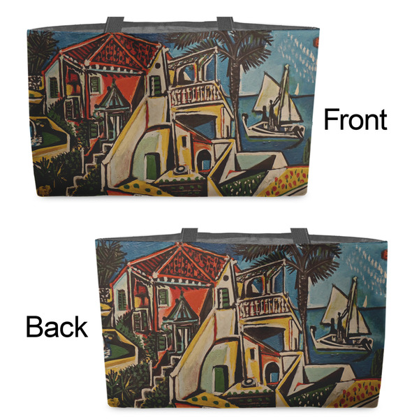 Mediterranean Landscape by Pablo Picasso Tote w/Black Handles - Front & Back Views