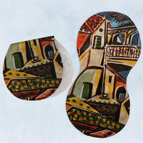 Custom Mediterranean Landscape by Pablo Picasso Burp Pads - Velour - Set of 2