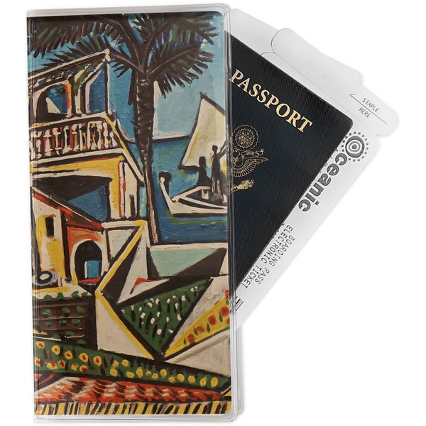 Custom Mediterranean Landscape by Pablo Picasso Travel Document Holder