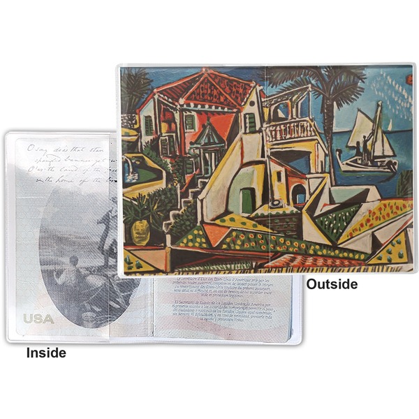 Mediterranean Landscape by Pablo Picasso Vinyl Passport Holder - Flat Front and Back