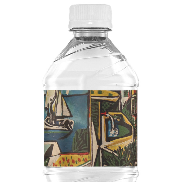Mediterranean Landscape by Pablo Picasso Water Bottle Label - Back View