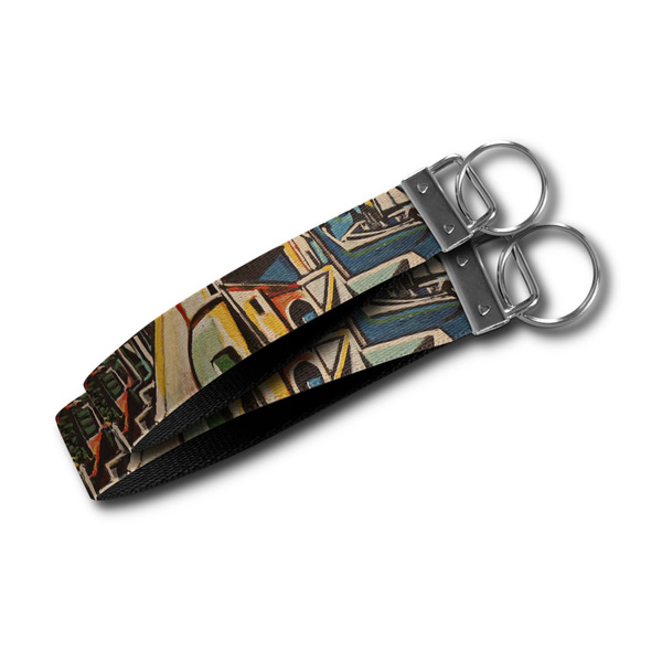 Mediterranean Landscape by Pablo Picasso Webbing Keychain FOBs - Size Comparison