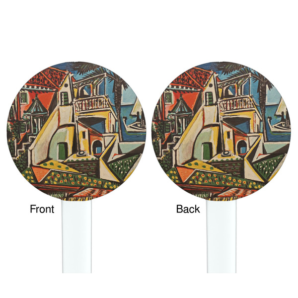Mediterranean Landscape by Pablo Picasso White Plastic 7" Stir Stick - Double Sided - Round - Front & Back
