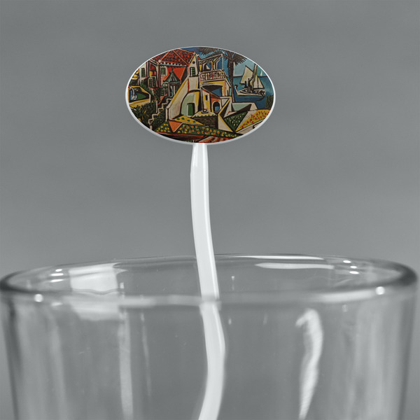Mediterranean Landscape by Pablo Picasso White Plastic 7" Stir Stick - Oval - Main