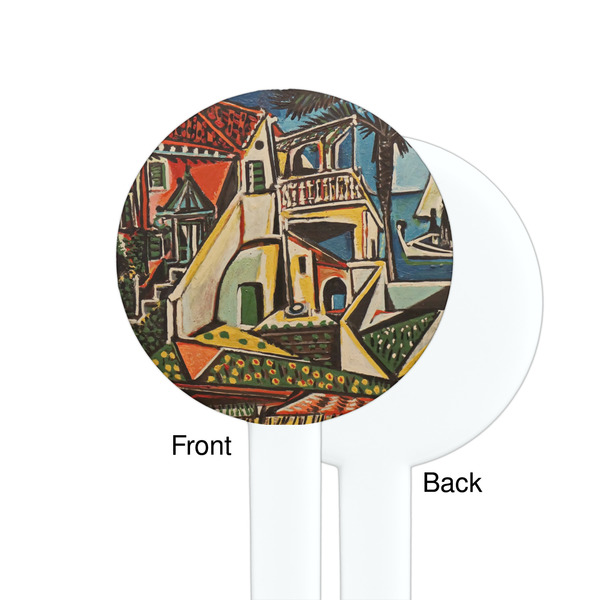 Mediterranean Landscape by Pablo Picasso White Plastic 7" Stir Stick - Single Sided - Round - Front & Back