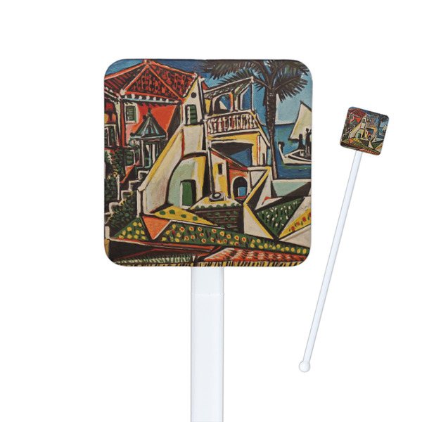 Custom Mediterranean Landscape by Pablo Picasso Square Plastic Stir Sticks - Double Sided