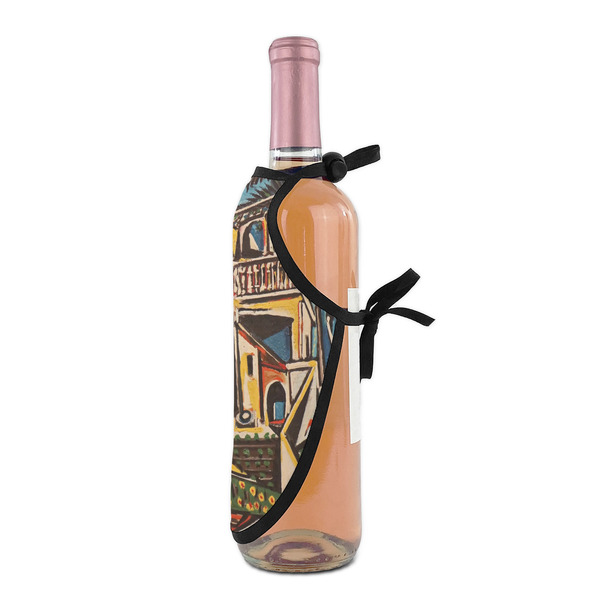 Mediterranean Landscape by Pablo Picasso Wine Bottle Apron - DETAIL WITH CLIP ON NECK
