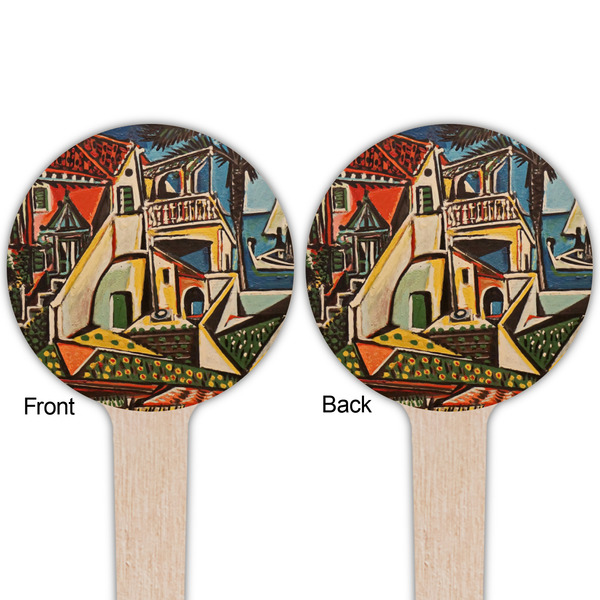 Mediterranean Landscape by Pablo Picasso Wooden 4" Food Pick - Round - Double Sided - Front & Back