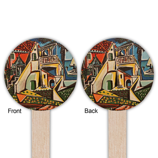 Mediterranean Landscape by Pablo Picasso Wooden 6" Food Pick - Round - Double Sided - Front & Back
