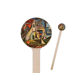 Mediterranean Landscape by Pablo Picasso 6" Round Wooden Stir Sticks - Double Sided
