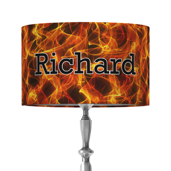 Custom Fire 12" Drum Lamp Shade - Fabric (Personalized)