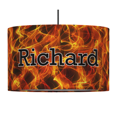 Fire 12" Drum Pendant Lamp - Fabric (Personalized)