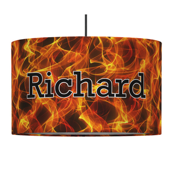 Fire 12" Drum Lampshade - PENDANT (Fabric)