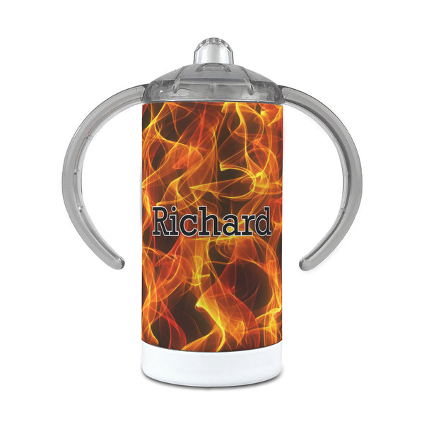 Custom Fire 12 oz Stainless Steel Sippy Cup (Personalized)