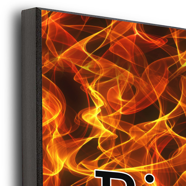 Fire 12x12 Wood Print - Closeup