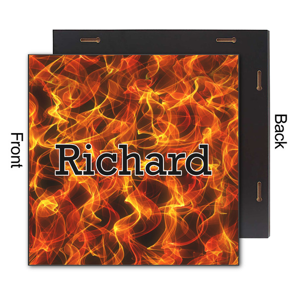 Fire 12x12 Wood Print - Front & Back View