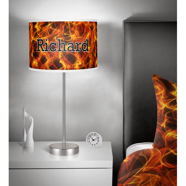 Fire 13 inch drum lamp shade - in room