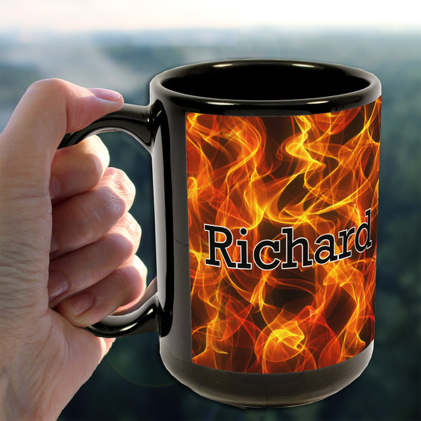 Fire 15oz. Black Mug - LIFESTYLE